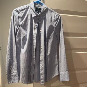 Classic Blue Striped Collared Shirt